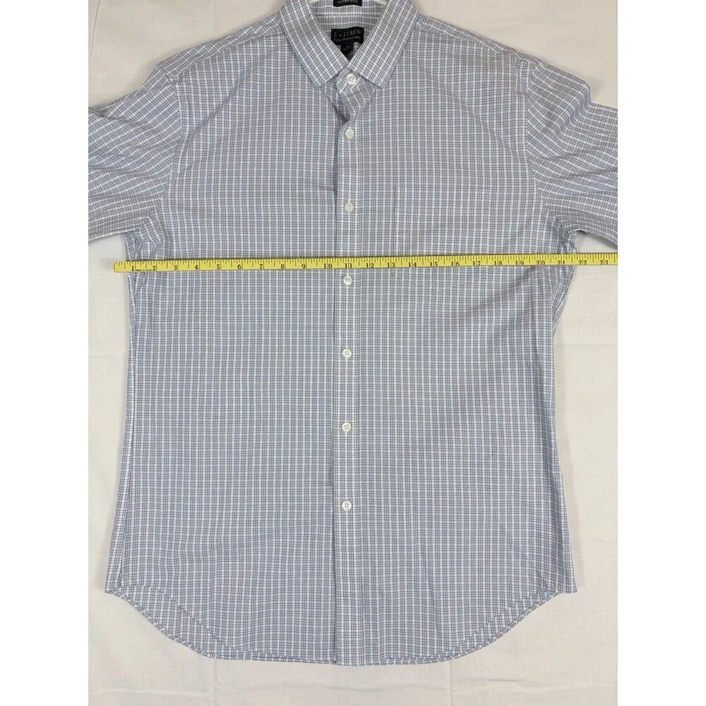J. Crew Thompson Shirt L/S Button Flex Wrinkle Free Blue Plaid Men’s 16-16 1/2